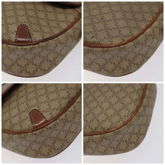 CELINE Macadam Canvas Shoulder Bag Beige Gold Auth BA1996 - Picture 15 of 16